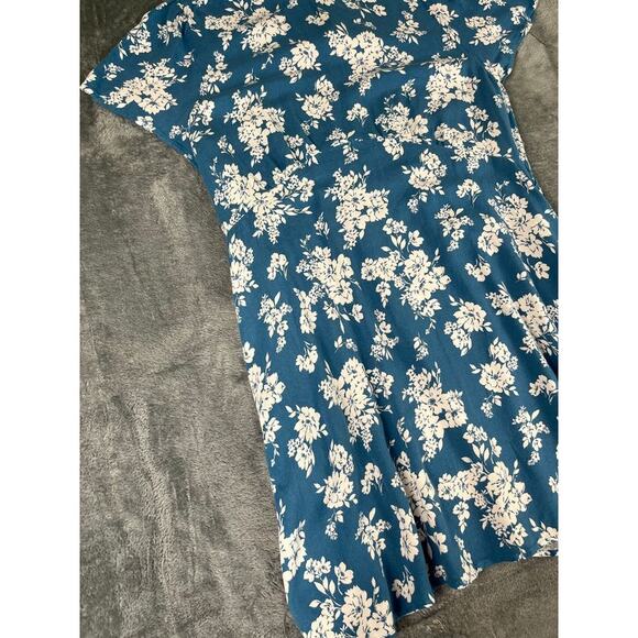 Old Navy Women’s XL Blue Floral Short Sleeve Dress Casual Fit Excellent Cond. - Picture 6 of 12